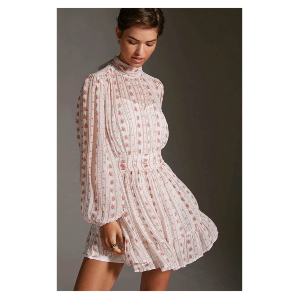 NWOT Anthropologie Let Me Be Floral Mini Dress  Size Small